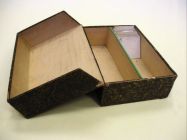 Card Index, ex. Num. 38;  29,5 x 13 x 43, 2nd half of 20th century,  Wooden box with shelf and top opening,  Inside marble paper  Archive of the Department of Home Affairs.  Donated by National Archive in Prague, I. Dep., V/2007