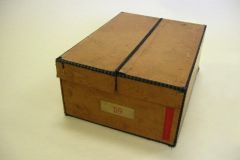 Box with drawer, brown, ex. Num. 13;  38 x 16 x 28 cm, date: (?);  Donated by MZA Brno, 2006