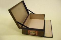 Box with drawer, ex. Num. 25;  37 x 23 x 9,5 cm, date: 1929,  top leftside opening;  Mr. Eugen Novotný, Public Notary in city Tišnov, legalization protocols;  Donated by SOkA Brno-venkov, 2007